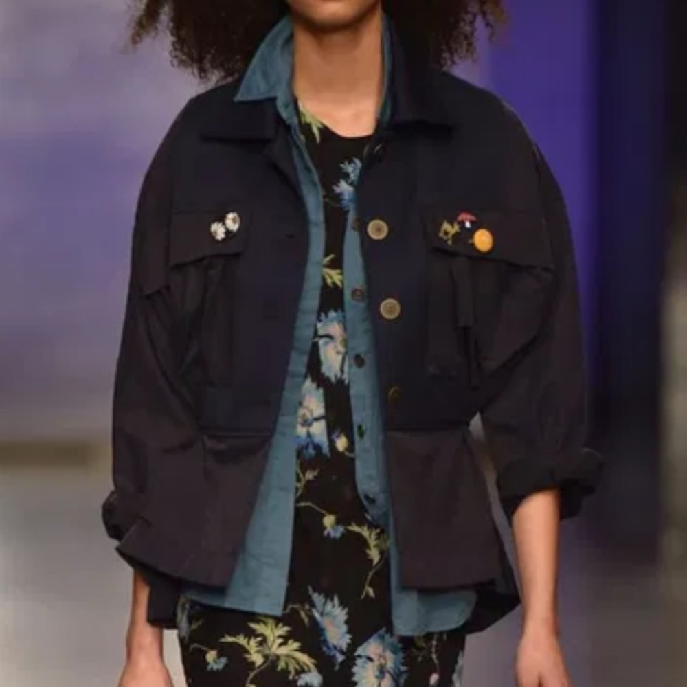 Topshop Navy Redford Jacket Windbreaker & Twill Utility style